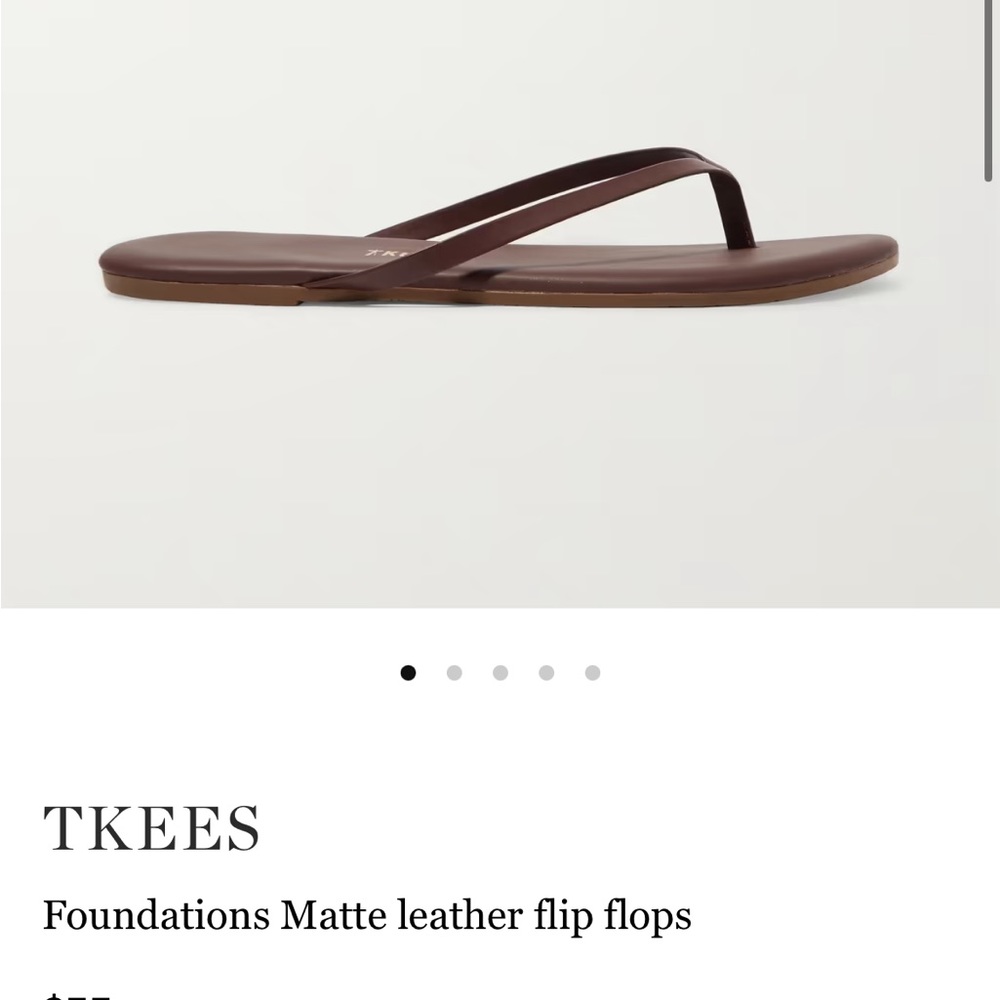 NWT - Foundations Matte leather flip flops - Brown size 36/6